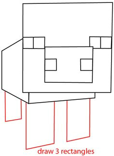 how to draw pig from minecraft with easy step by step drawing tutorial