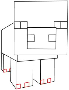 how to draw pig from minecraft with easy step by step drawing tutorial