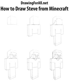 how to draw steve from minecraft http www drawingforall net
