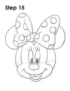 draw minnie mouse step 15 minnie mouse drawing mickey mouse drawings disney cartoon
