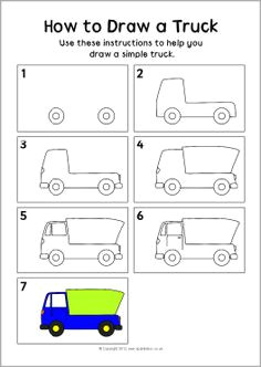 how to draw a truck instruction sheet sb8290