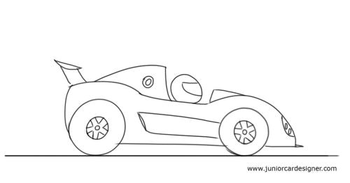 draw a cartoon race car
