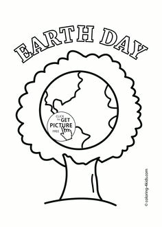 a kinds drawing about earth day coloring page with beauty tree earth happy day coloring page