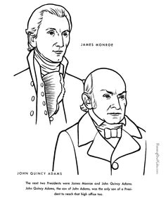 free printable president john quincy adams facts and coloring pictures westmoreland county james monroe