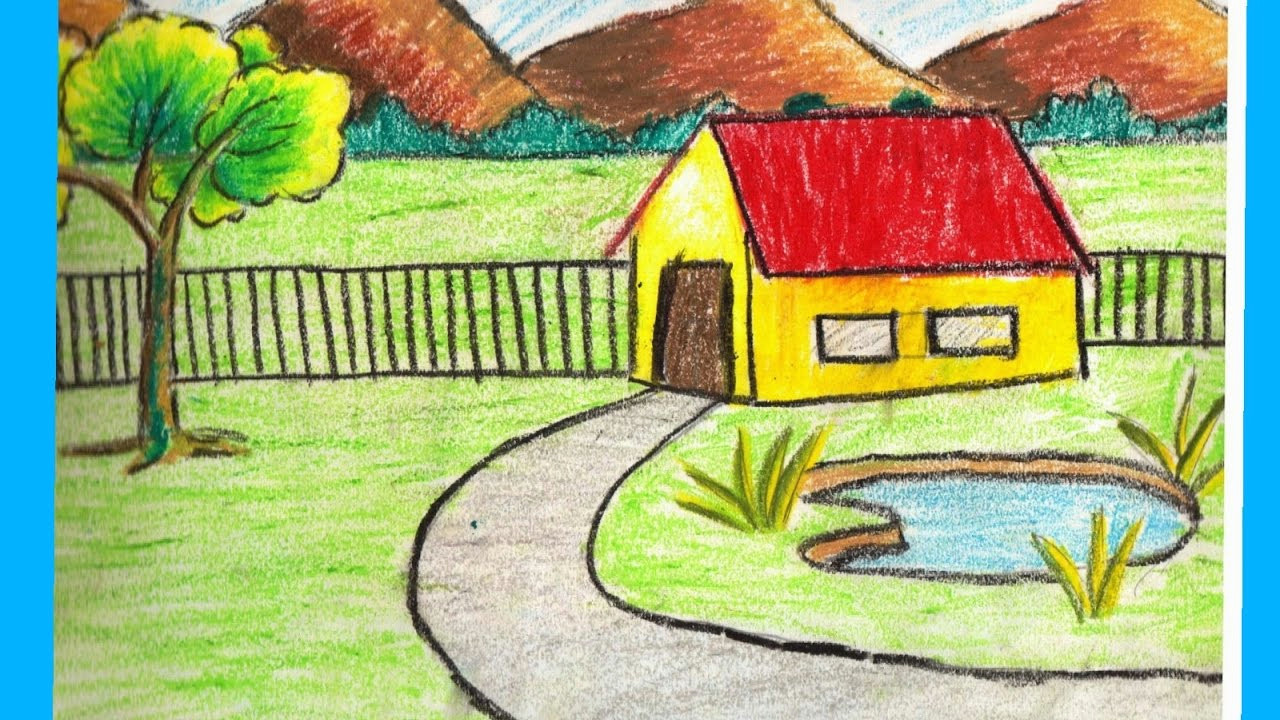 1280x720 scenery of nature drawing for children natural scenery drawing for nature sketch for kids