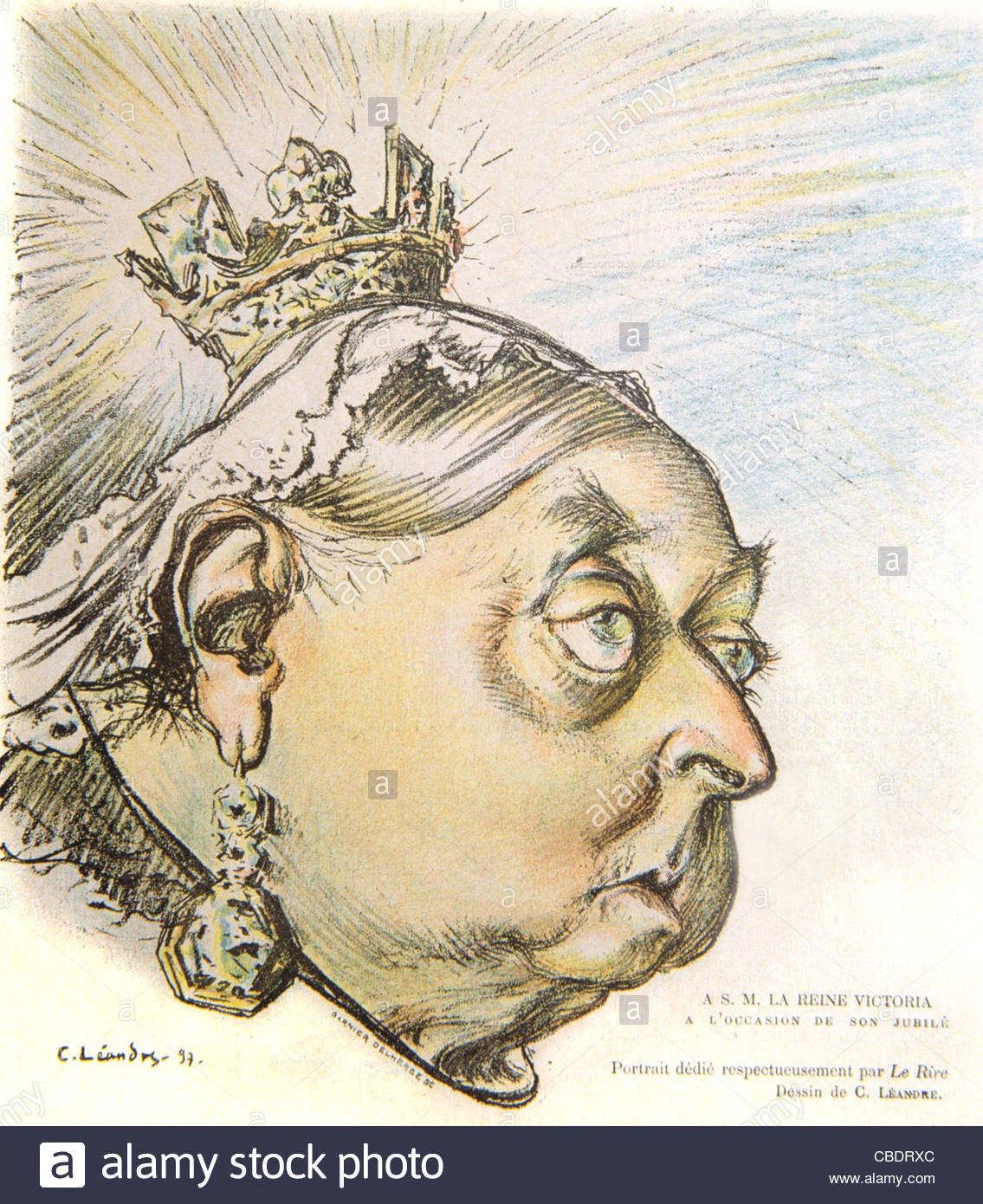 satirical cartoon of queen victoria on sixtieth jubilee of her reign cover of french satirical