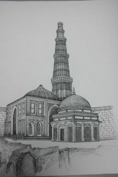 Easy Drawings Of Qutub Minar 2356 Best Outline Drawing Images In 2019 Indian Art Indian