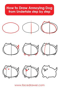 learn how to draw annoying dog from undertale step by step