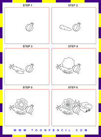 182 how to draw a vegetables for kids step by step