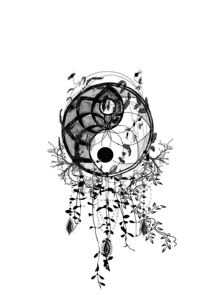 ying yang dream catcher par simplement sofie