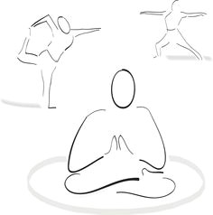 drawing of yoga poses used for outdoor signage for yoga classes by dean meyers