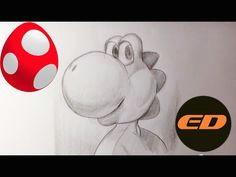 drawing yoshi fron nintendo fine art style easy drawings