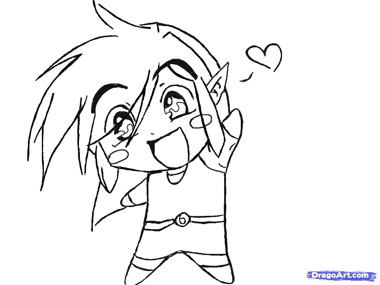 how to draw chibi link from the legend of zelda