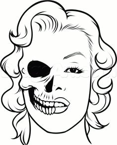 draw a monroe skull step by step drawing sheets added by dawn easy drawingszombie