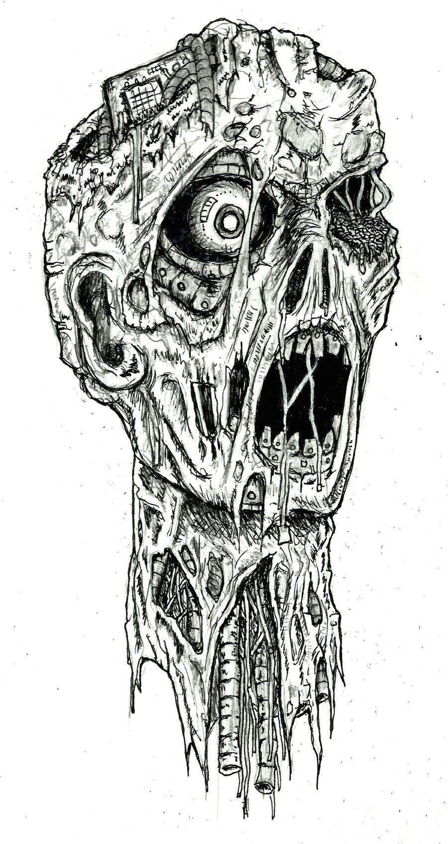 zombie drawings in pencil robot zombie by ayillustrations traditional art drawings macabre