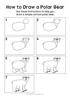 how to draw a polar bear instructions sheet sb9210