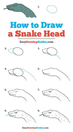 how to draw a snake head really easy drawing tutorial