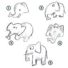 drawing cartoon elephants
