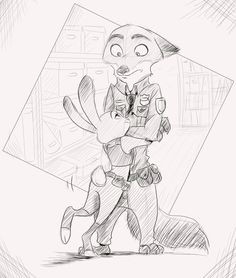 judy hugging an uncomfortable nick zootopia art zootopia 2016 zootopia comic nick