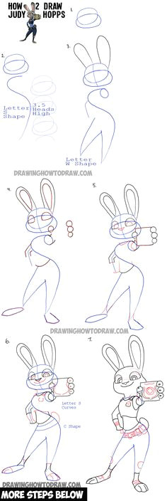 how to draw judy hopps from zootopia easy step by step drawing tutorial