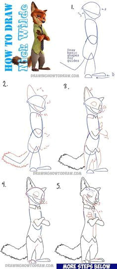 how to draw nick wilde from zootopia easy step by step drawing tutorial