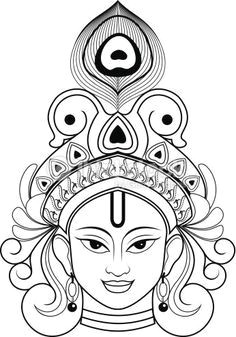beautiful outline drawing indian lord krishna he was the founder of indian epic bhagvadgeeta