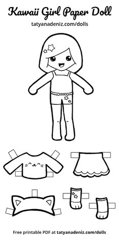 free printable kawaii paper dolls