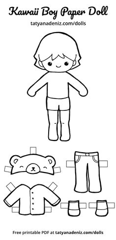 free printable kawaii paper dolls