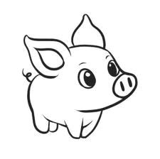 how to draw a simple pig draw for them to color or print if you have a printer