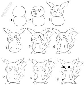 how to draw pikachu step by step