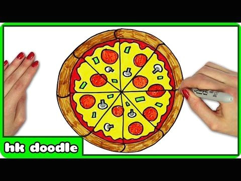 1 how to draw a pizza easy step by step drawing tutorials for kids by hooplakidz doodle youtube