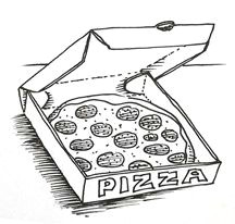 how to draw a pizza in a pizza box via shoo rayner