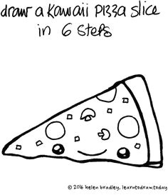 learn to draw a kawaii pizza slice in 6 steps