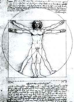 vitruvian man a figure study by leonardo da vinci c 1509 illustrating
