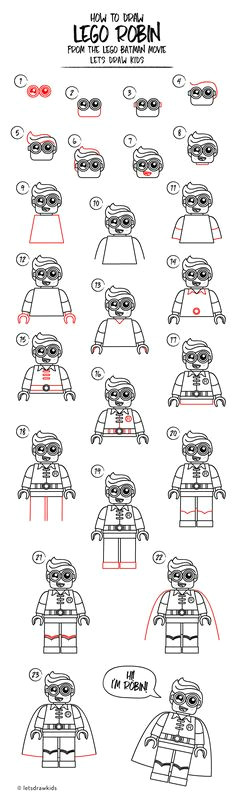 how to draw lego robin easy drawing step by step perfect for kids