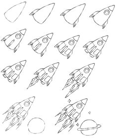 how to draw a rocket ship i did this with a 3 4 class rocket drawingeasy