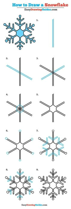 how to draw a snowflake really easy drawing tutorial