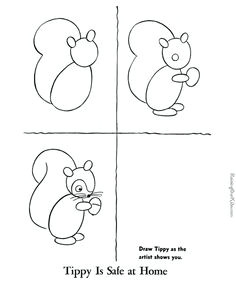 how to draw a squirrel dozens od printable learn to draw lessons with step by step instructions