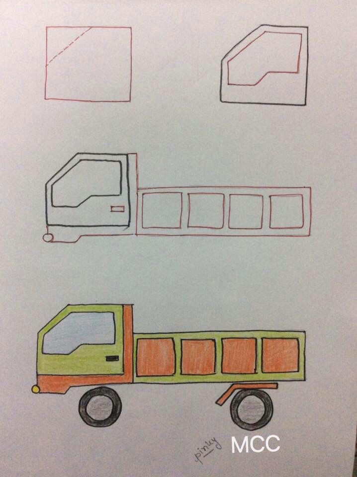 easy truck drawing for kids drawing tips letters and numbers easy drawings