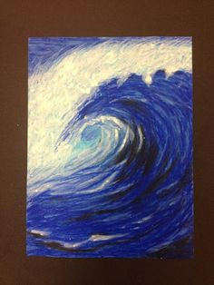 with tons of textures would be cool why ride waves when you can paint them oil pastel studies of waves