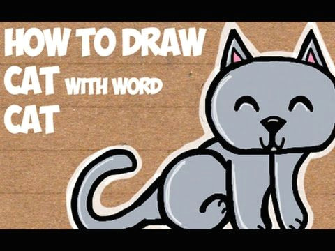 how to draw a cat from the word cat easy drawing tutorial for kids how to draw step by step drawing tutorials