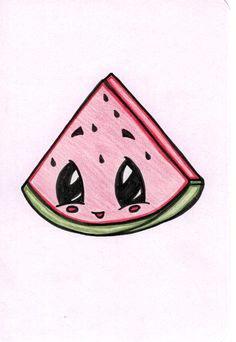 cute watermelon slice drawing each drawing is created to order if you do