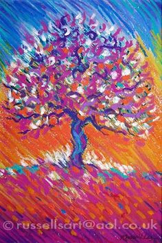 oil pastel drawings russell lee painting art design tree of life pastel sold