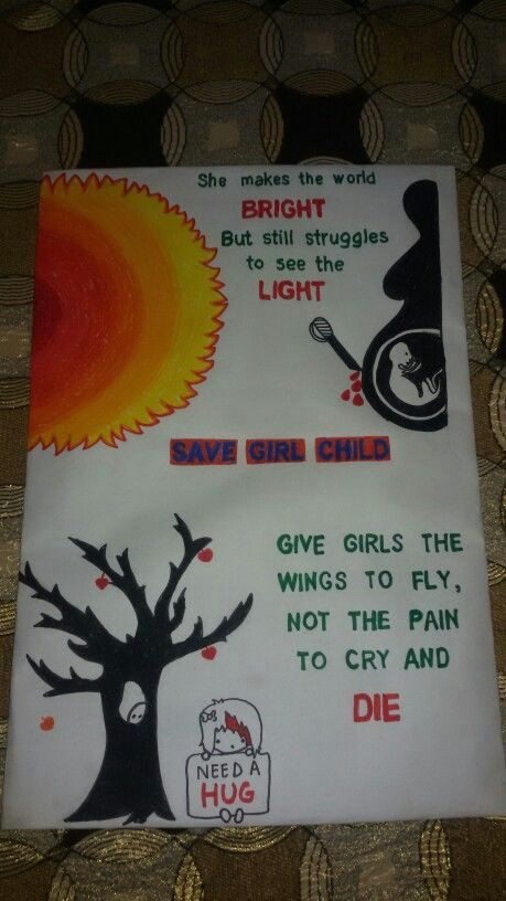 Easy Drawings with Poster Colours Save Girl Child Handmade Posters and Crafts Pinterest Drawings