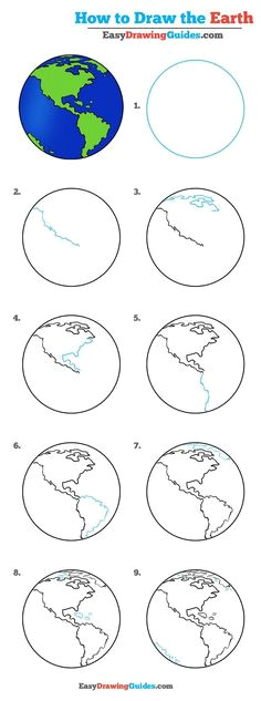 how to draw the earth really easy drawing tutorial