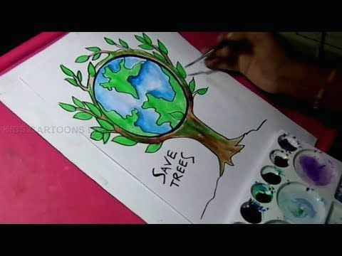 how to draw save trees and save nature color drawing for kids easy drawings for kids