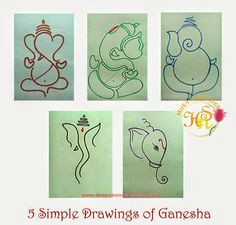 hues n shades 5 simple drawings of ganesha for ganesh chaturthi clay ganesha ganesha