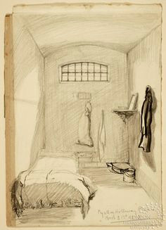 drawing by kaite gliddon of her holloway prison cell prison cell prison art