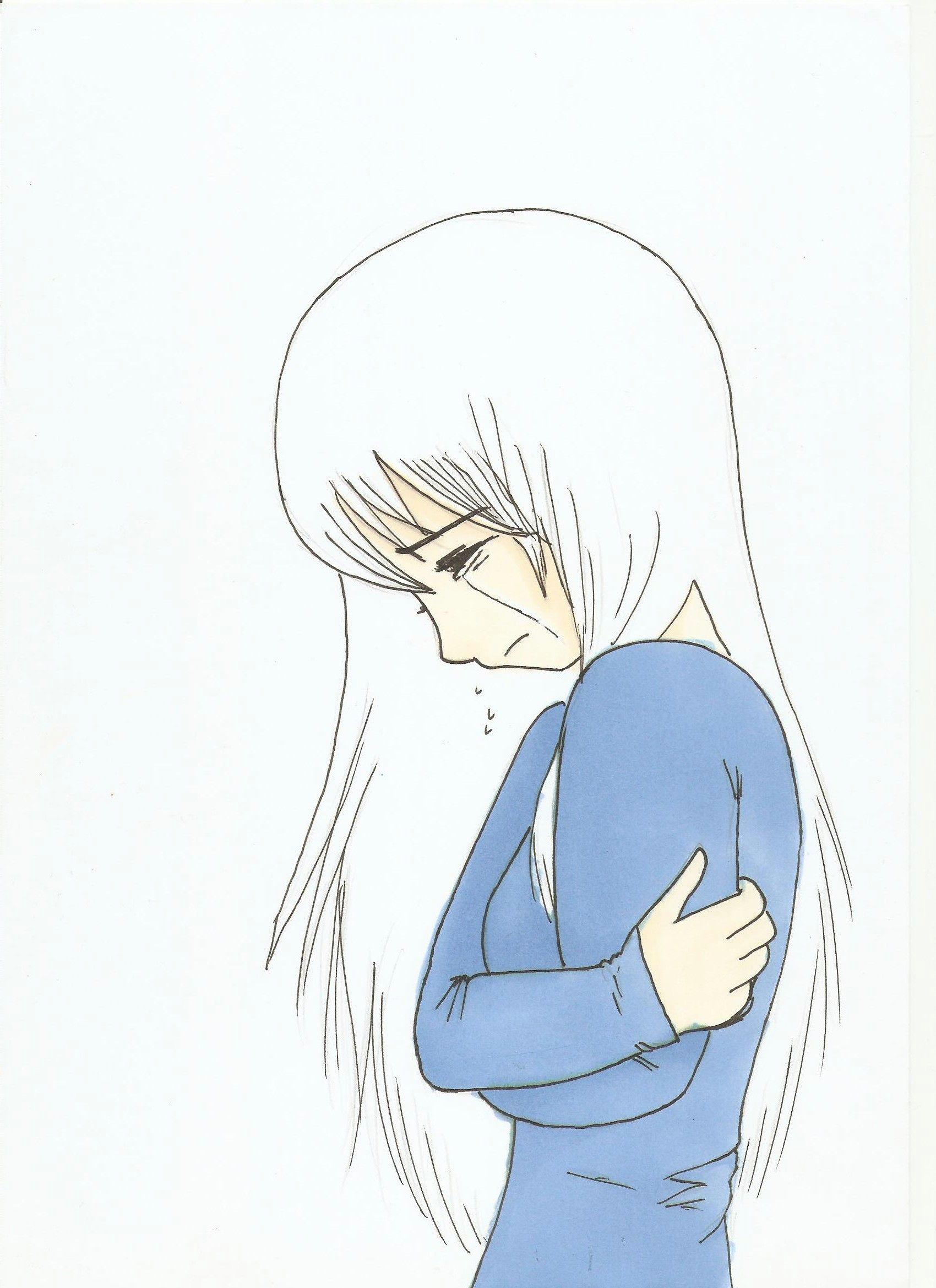 girl crying drawing easy anime girl crying crossing drawing and