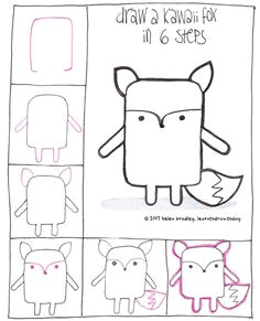 learn to draw a kawaii fox in 6 steps kawaii art kawaii